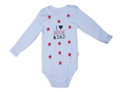UNİSEX 3-5 YAS UZUN KOLLU BADİ/ I LOVE MUM DAD Y