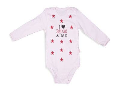 UNİSEX 3-5 YAS UZUN KOLLU BADİ/ I LOVE MUM DAD Y