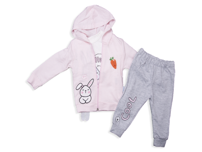 KIZ 9-24 AY  SARKAN TAVŞAN NAKIŞLI KIZ 3’LÜ TAKIM