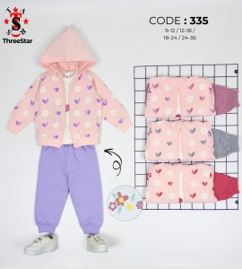 KIZ 9-24 AY 3LU TAKIM ÇİÇEKLİ