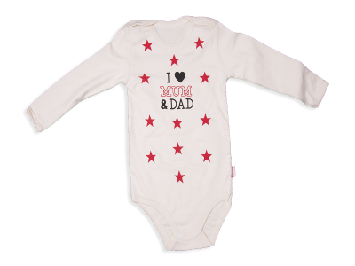 UNİSEX 3-5 YAS UZUN KOLLU BADİ/ I LOVE MUM DAD Y