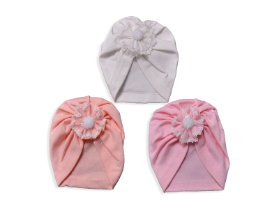 KIZ 3-18 AY PENYE PONPON ÇİÇEK BONE