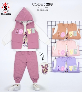 KIZ 9-24 AY 3LU TAKIM YELEKİ LOVE