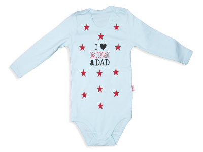 UNİSEX 3-5 YAS UZUN KOLLU BADİ/ I LOVE MUM DAD Y